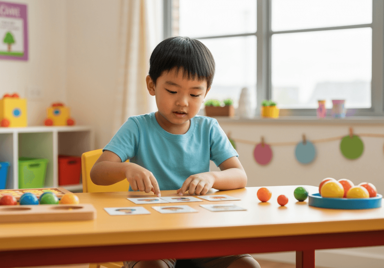 Child in speech therapy session